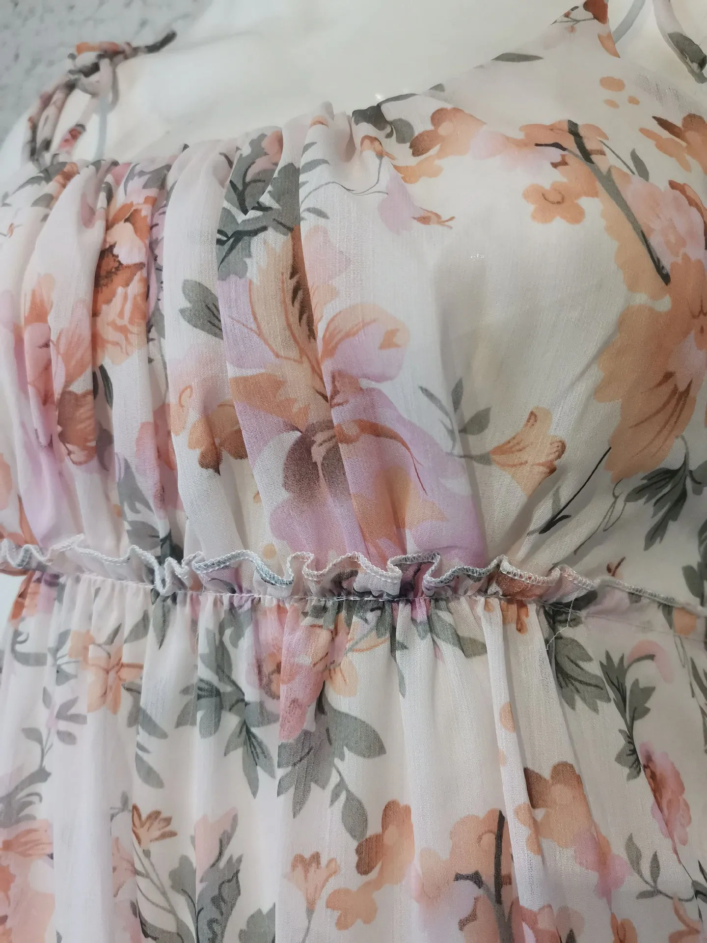 2024 Spring/Summer New Sling Simple Printed Chiffon Dresses