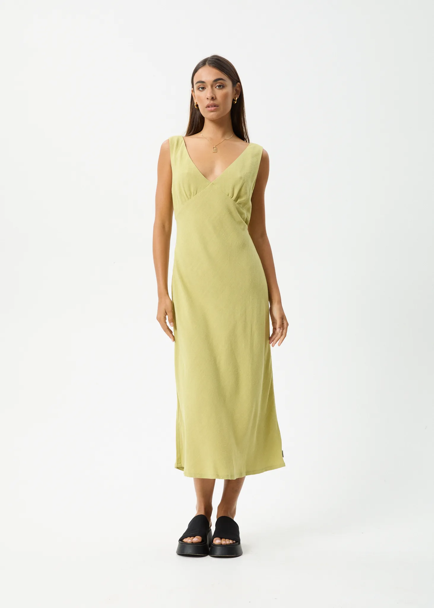 AFENDS Womens Amaya - Maxi Dress - Lemongrass