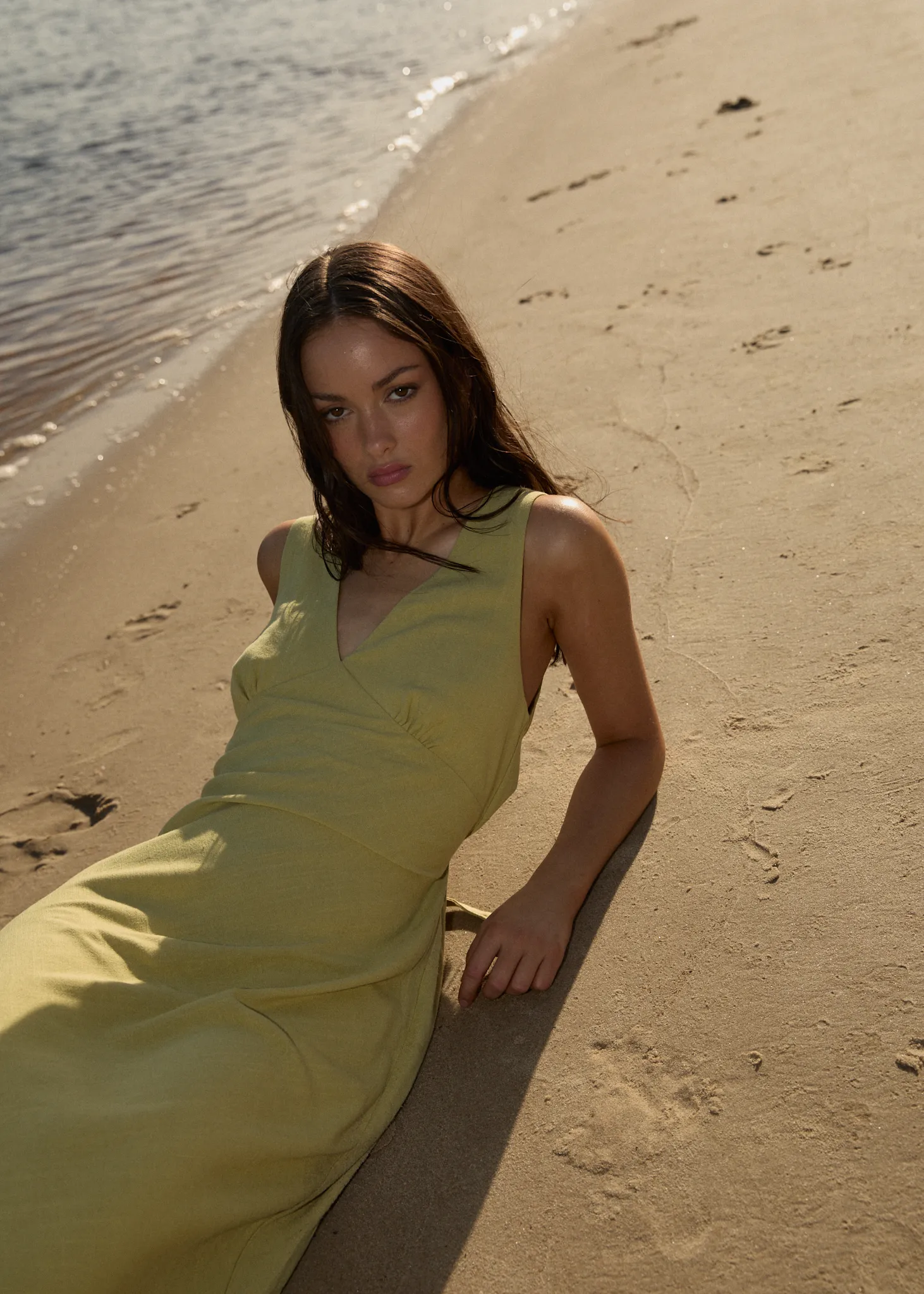 AFENDS Womens Amaya - Maxi Dress - Lemongrass