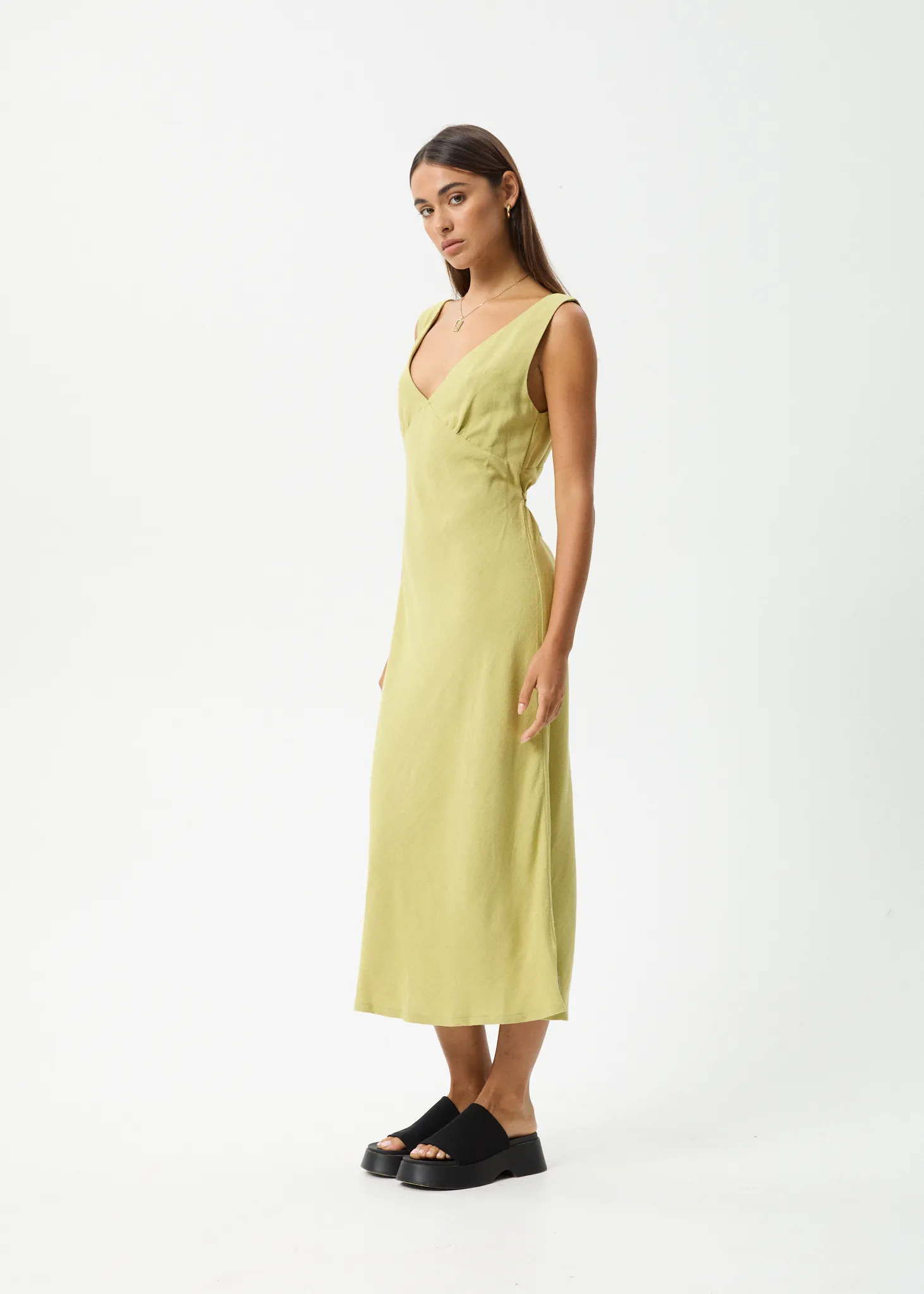 AFENDS Womens Amaya - Maxi Dress - Lemongrass