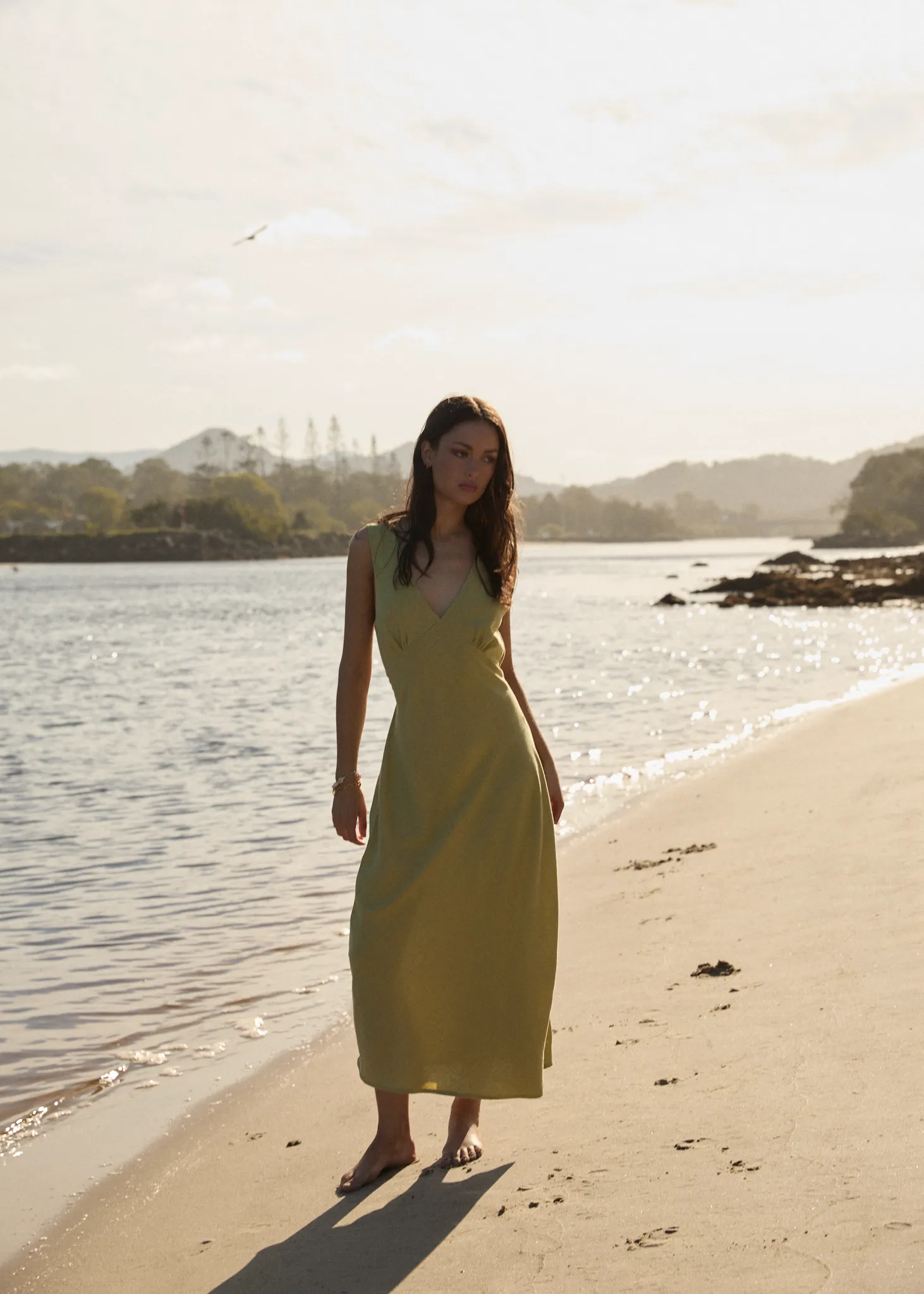 AFENDS Womens Amaya - Maxi Dress - Lemongrass