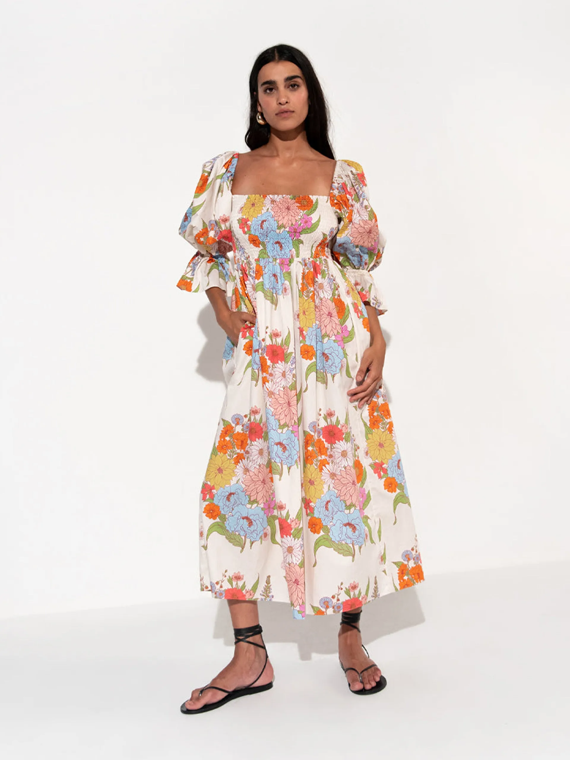 Artemis midi dress in Calliope floral print