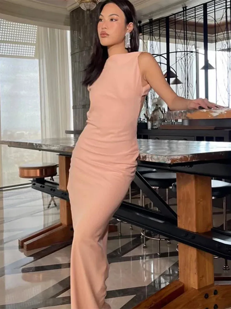 Backless Maxi Dresses For Women Sexy Hollow Out High Waist Maxi Dress