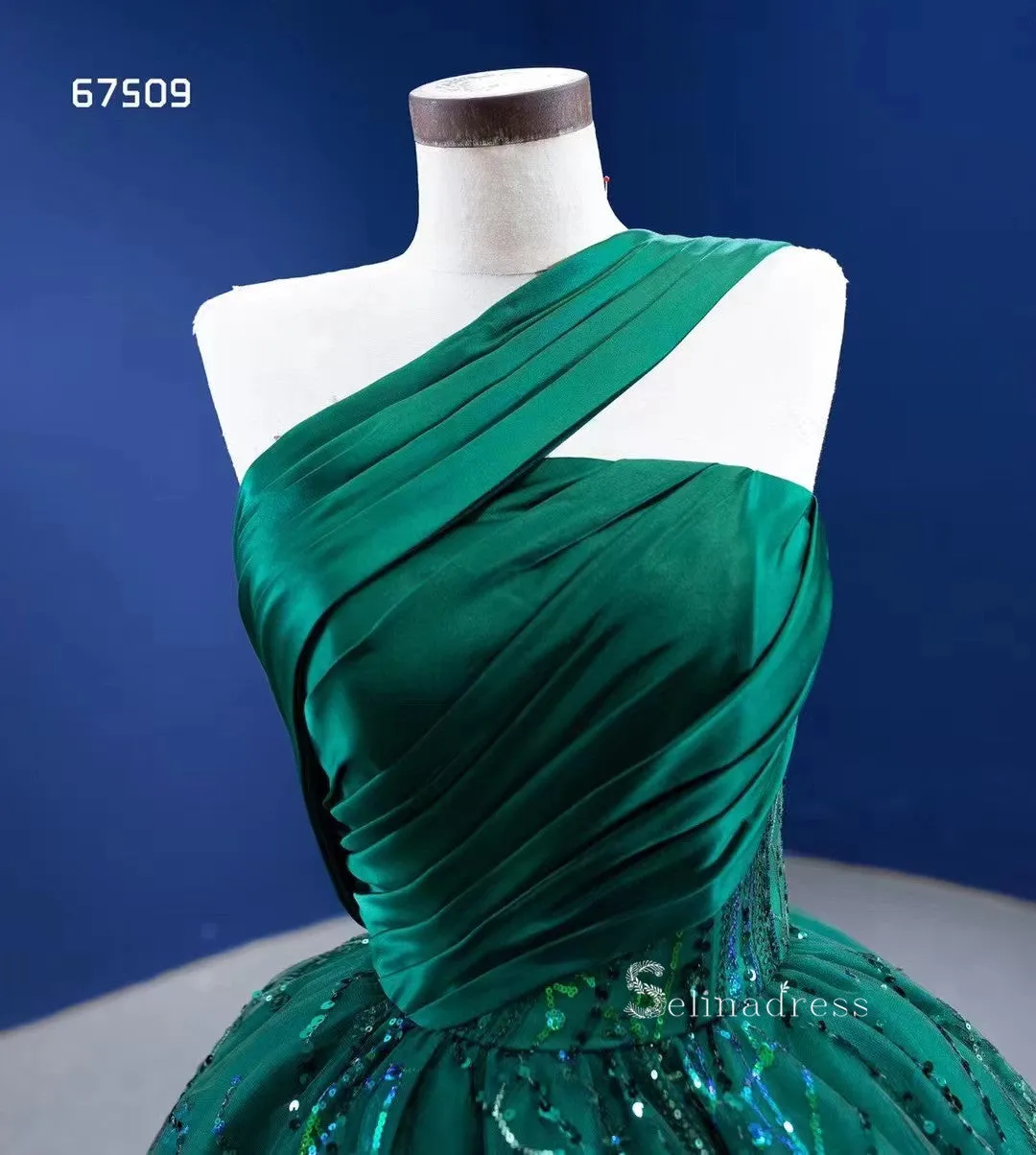 Ball Gown Spaghetti Straps Green Long Formal Dresses Wedding Dress Quinceanera Dresses RSM67509