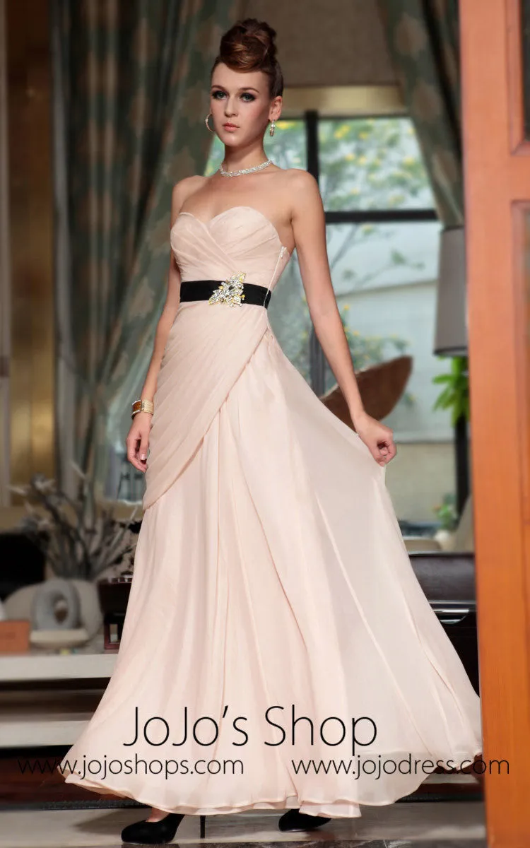 Beige Champagne Strapless Formal Prom Evening Dress DQ830823