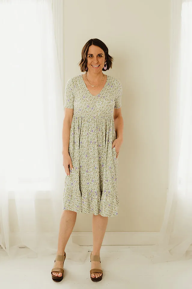 Bohemian Floral Tiered Midi Dress