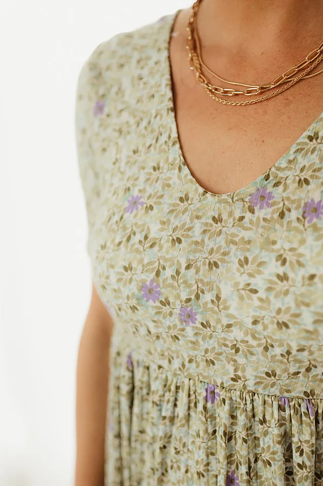 Bohemian Floral Tiered Midi Dress