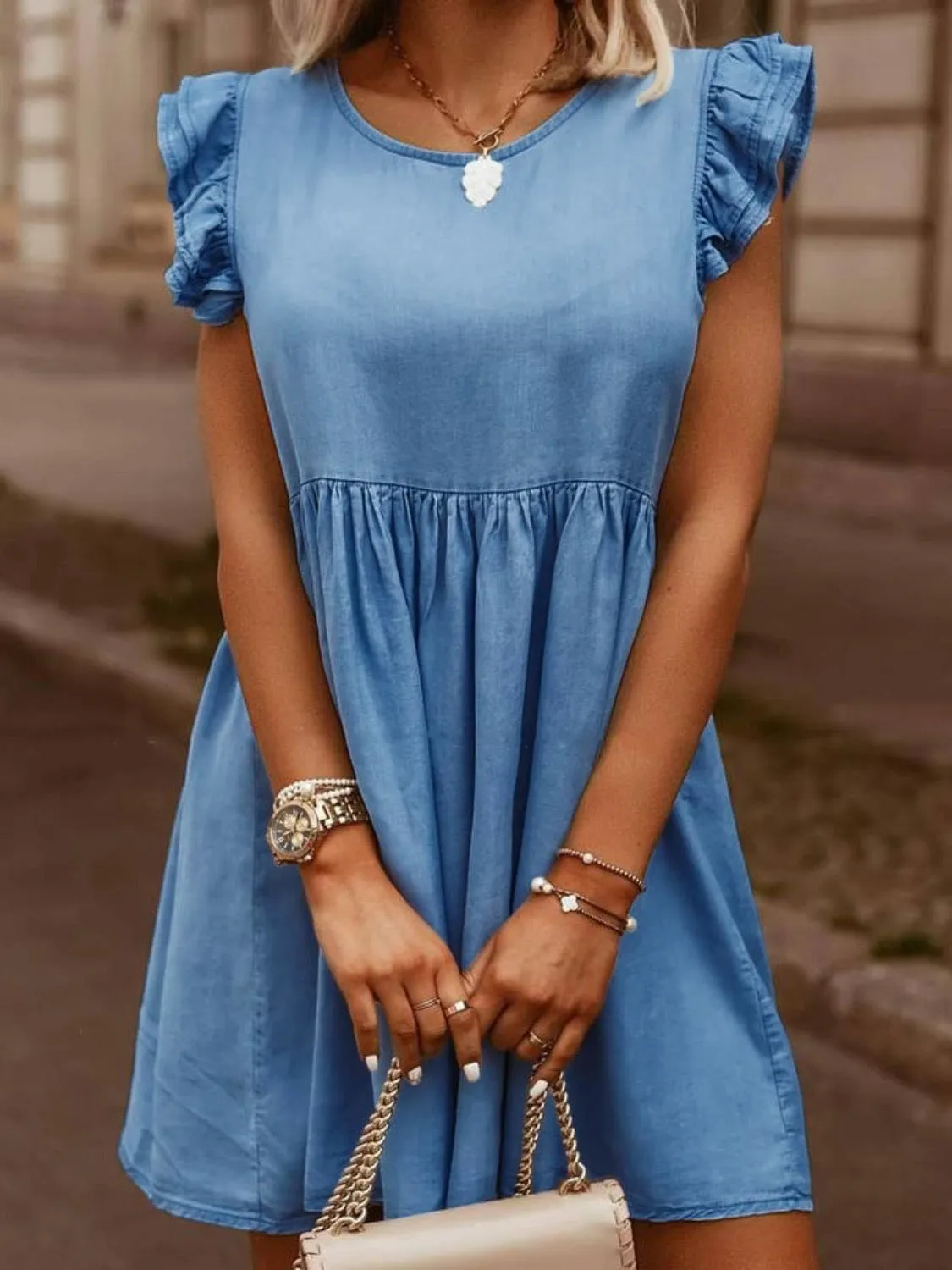 Calling Out Midi Denim Dress