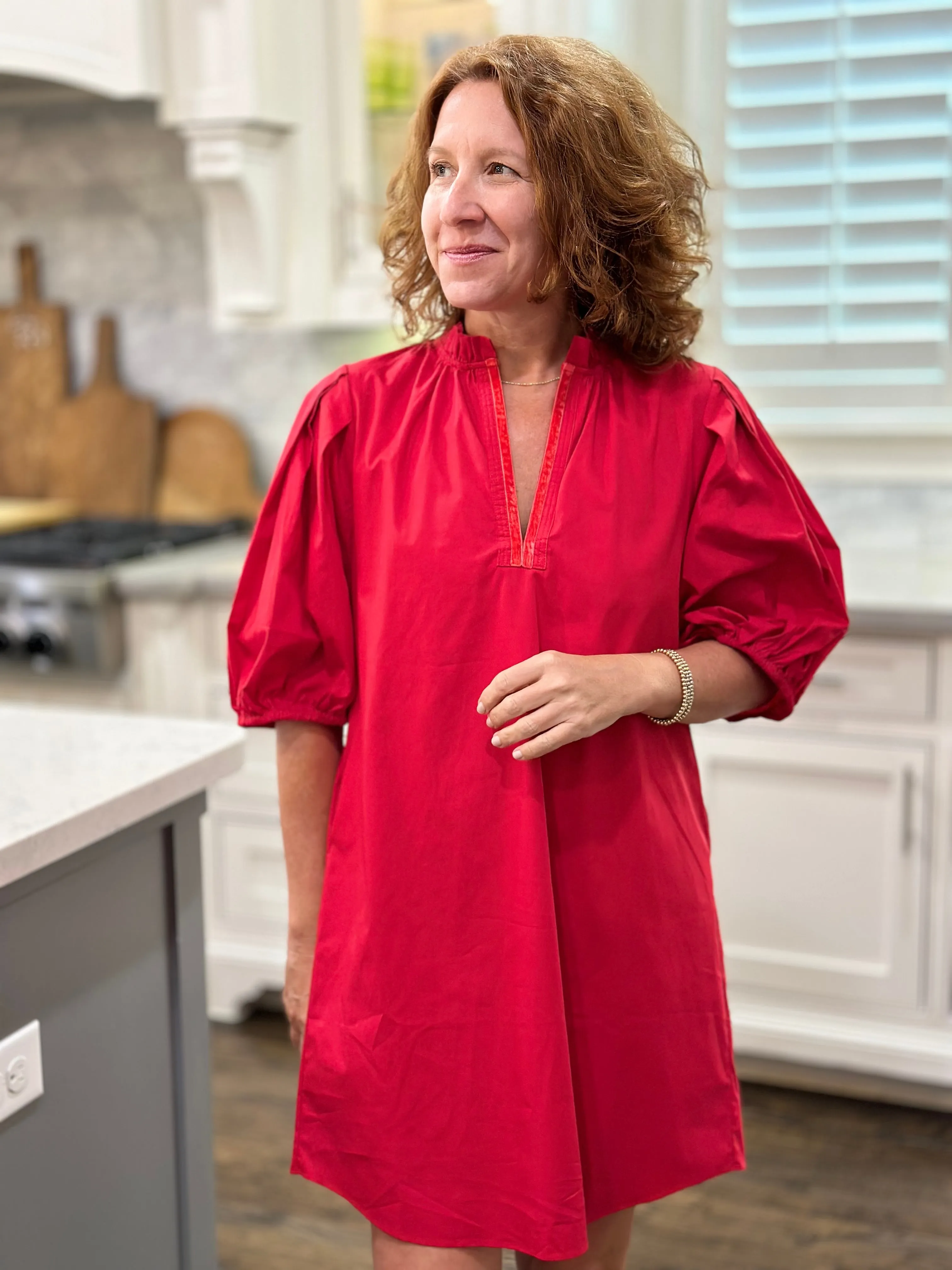 Caryn Lawn Erin Dress in Red