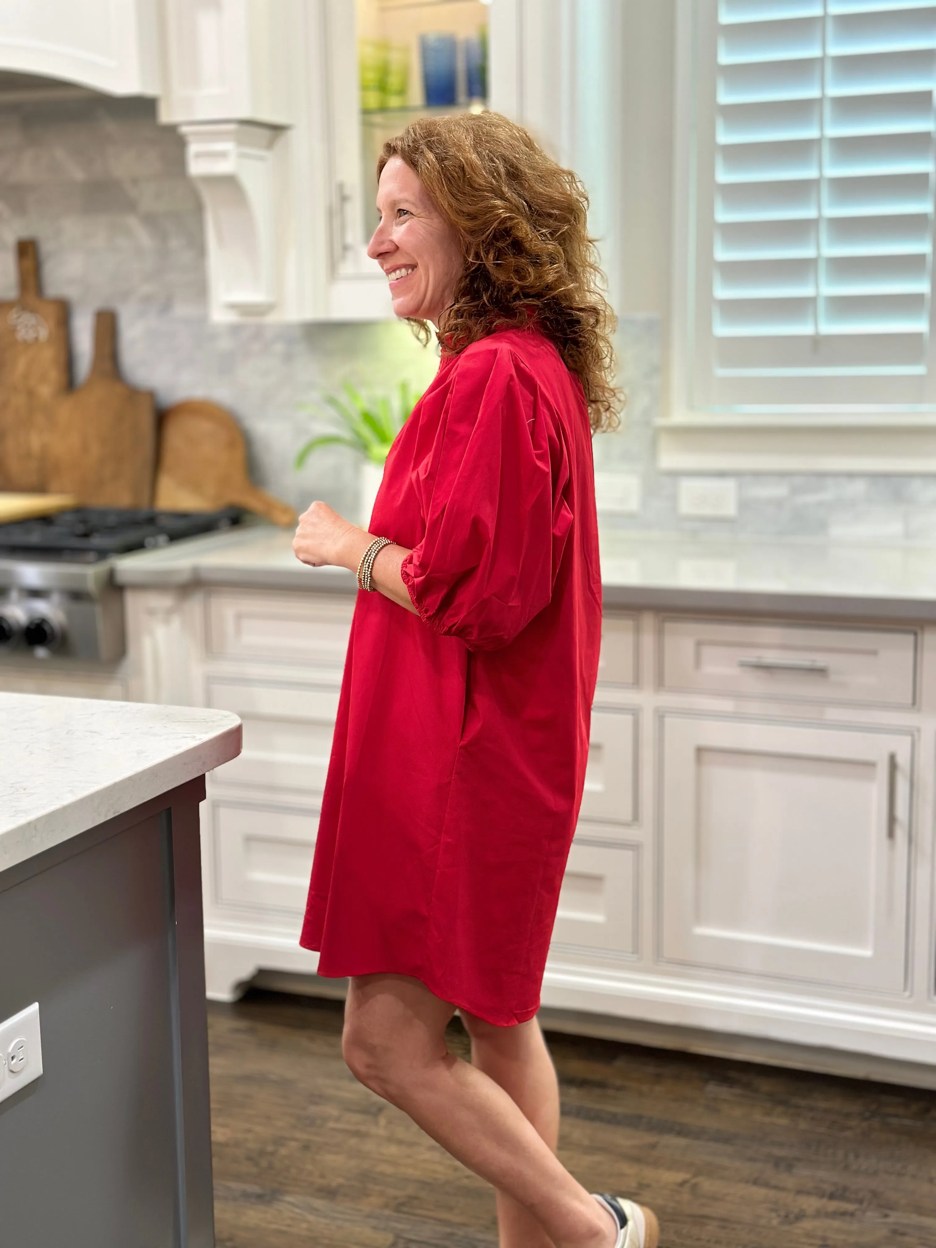 Caryn Lawn Erin Dress in Red