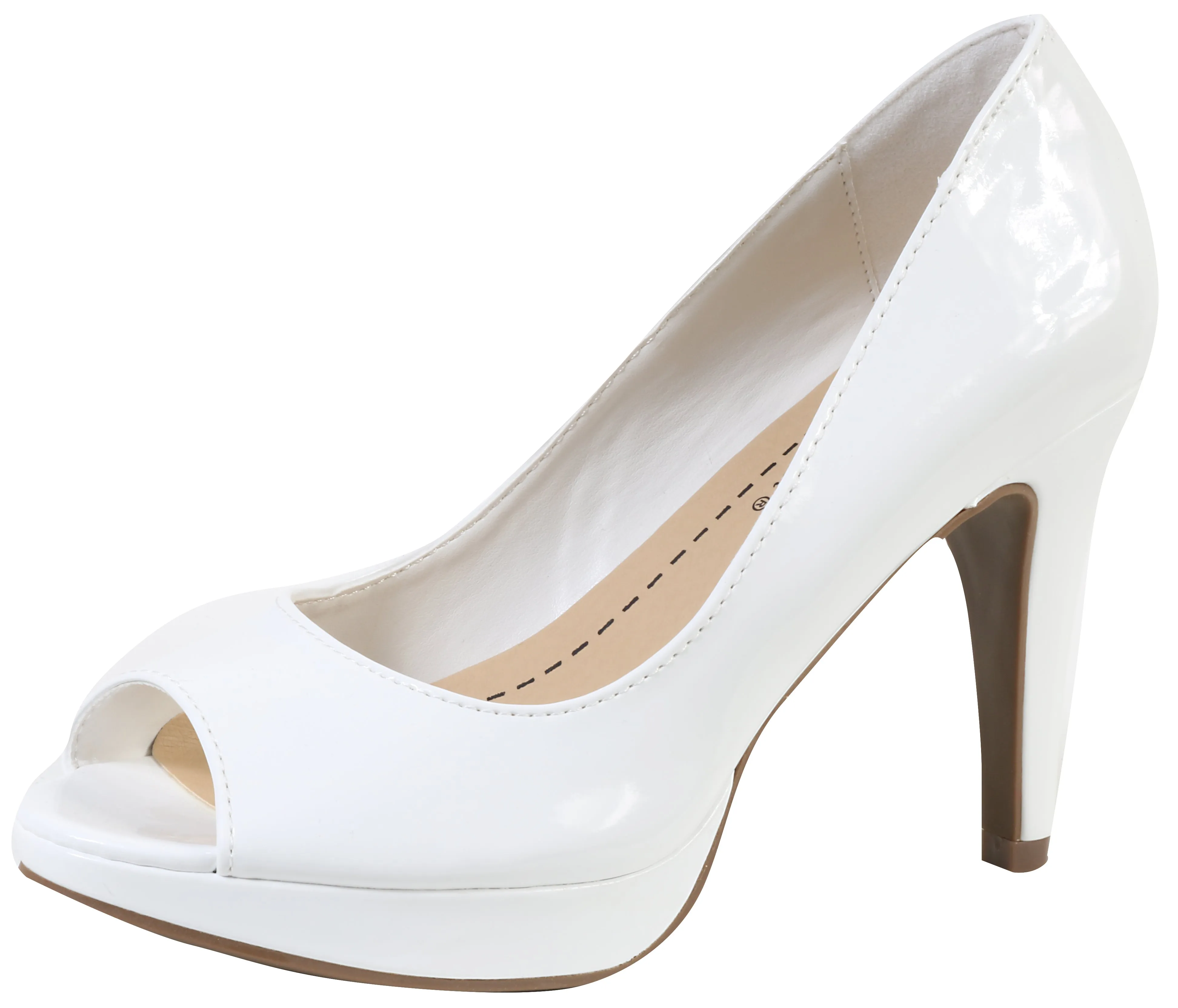 City Classified by Soda Women's Bree Peep Toe Patent Pump