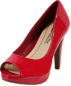 City Classified by Soda Women's Bree Peep Toe Patent Pump