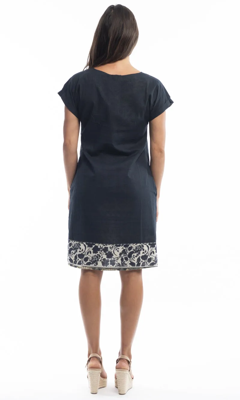 Cotton Dress Shift Sleeve Ramatuelle