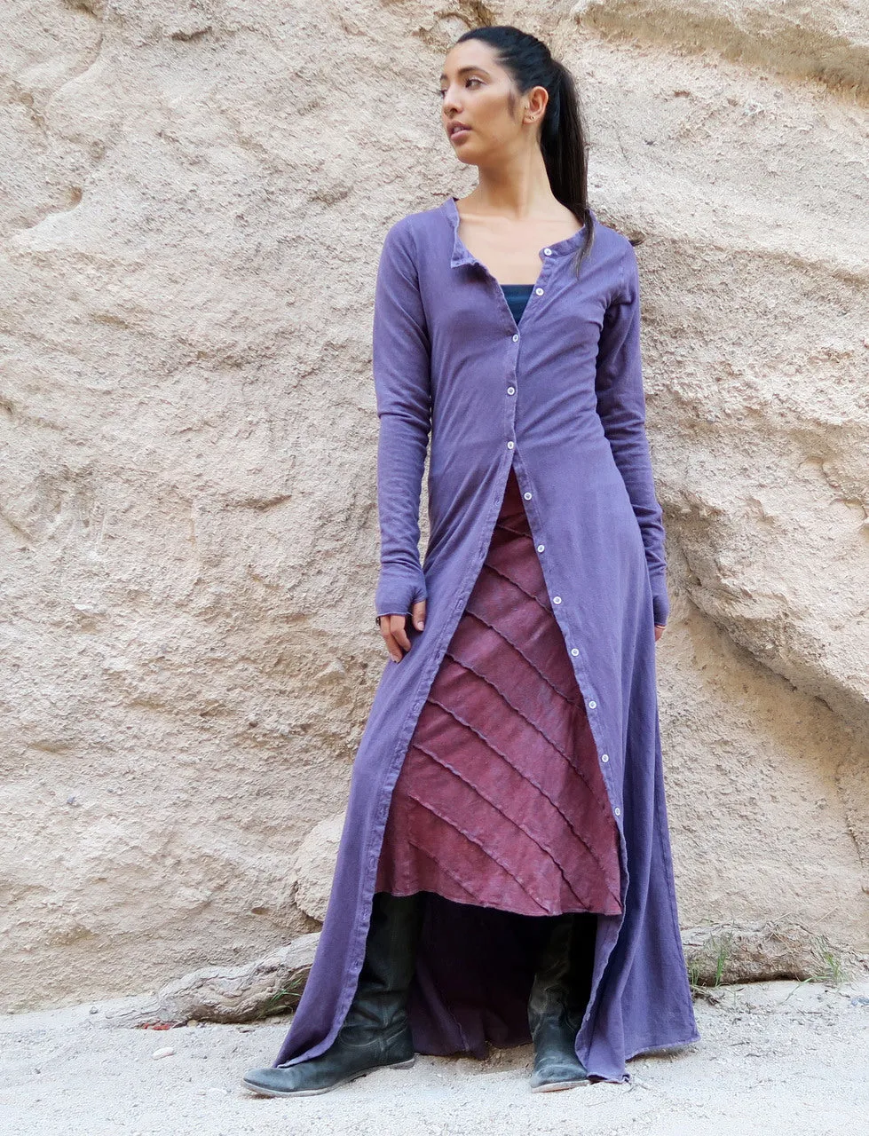 Crew Button Front Simplicity Long Dress