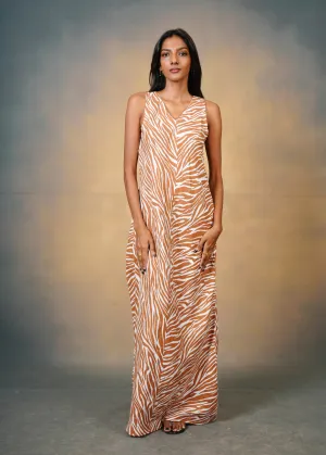 Double Bias Sleeveles Dress - Chai Tiger