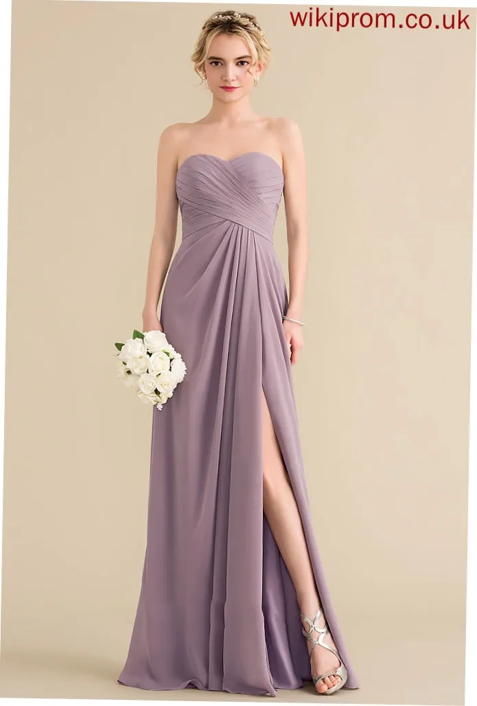 Floor-Length A-Line Silhouette Embellishment Fabric Neckline Length Sweetheart Ruffle SplitFront Renee Bridesmaid Dresses
