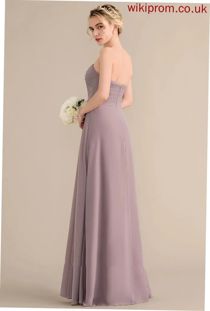Floor-Length A-Line Silhouette Embellishment Fabric Neckline Length Sweetheart Ruffle SplitFront Renee Bridesmaid Dresses
