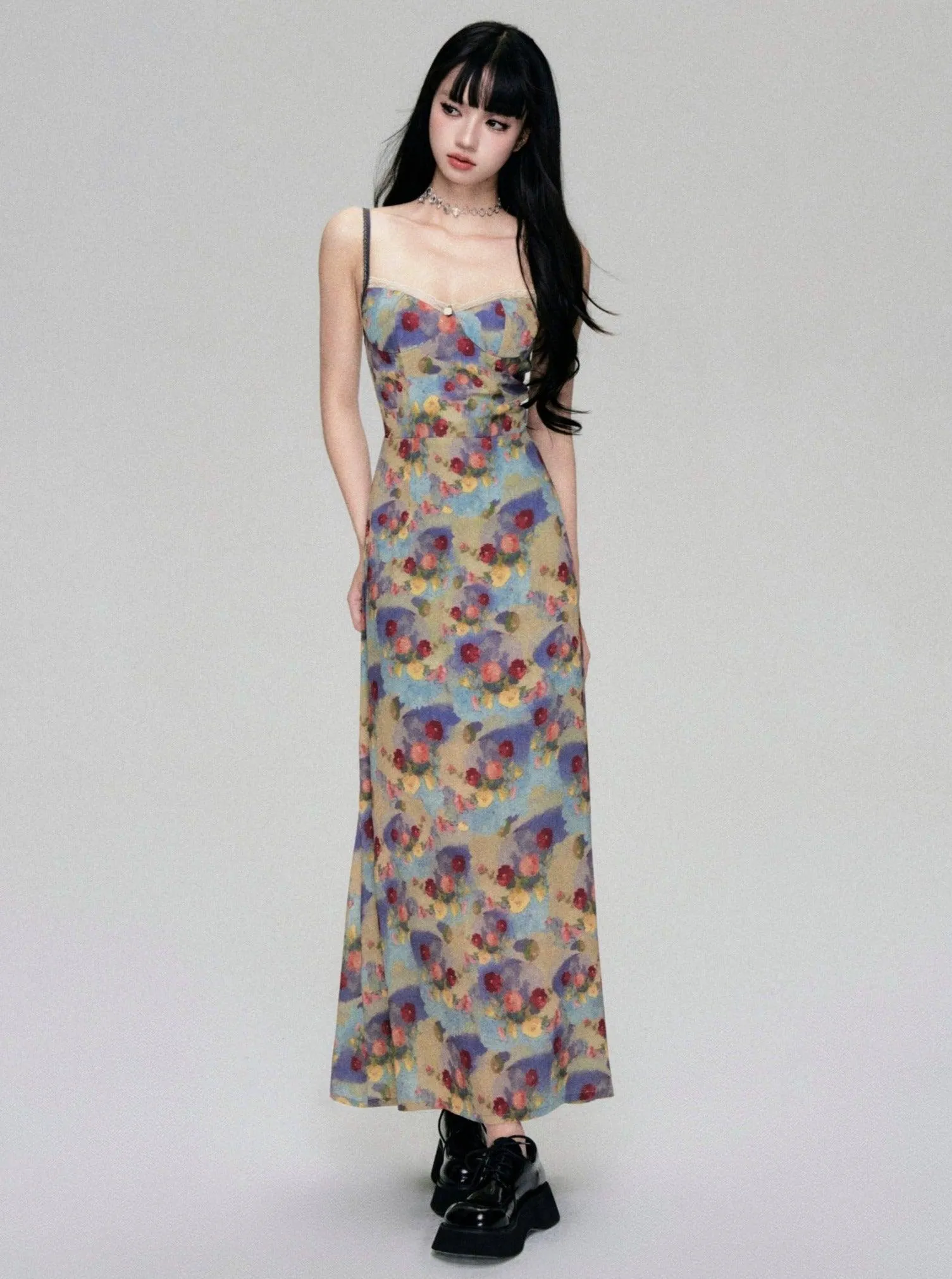 Floral Fantasy Bustier Maxi Dress