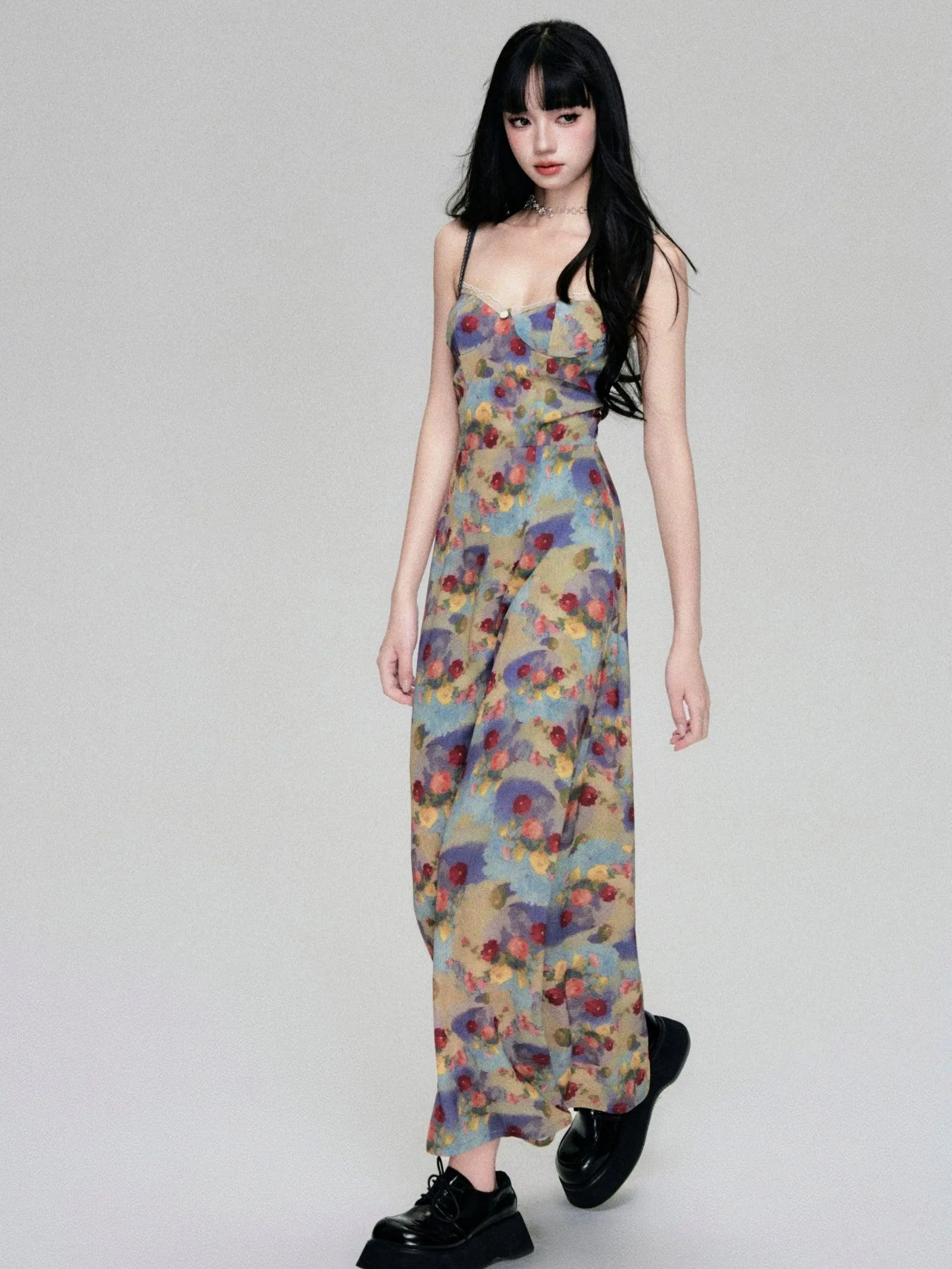 Floral Fantasy Bustier Maxi Dress