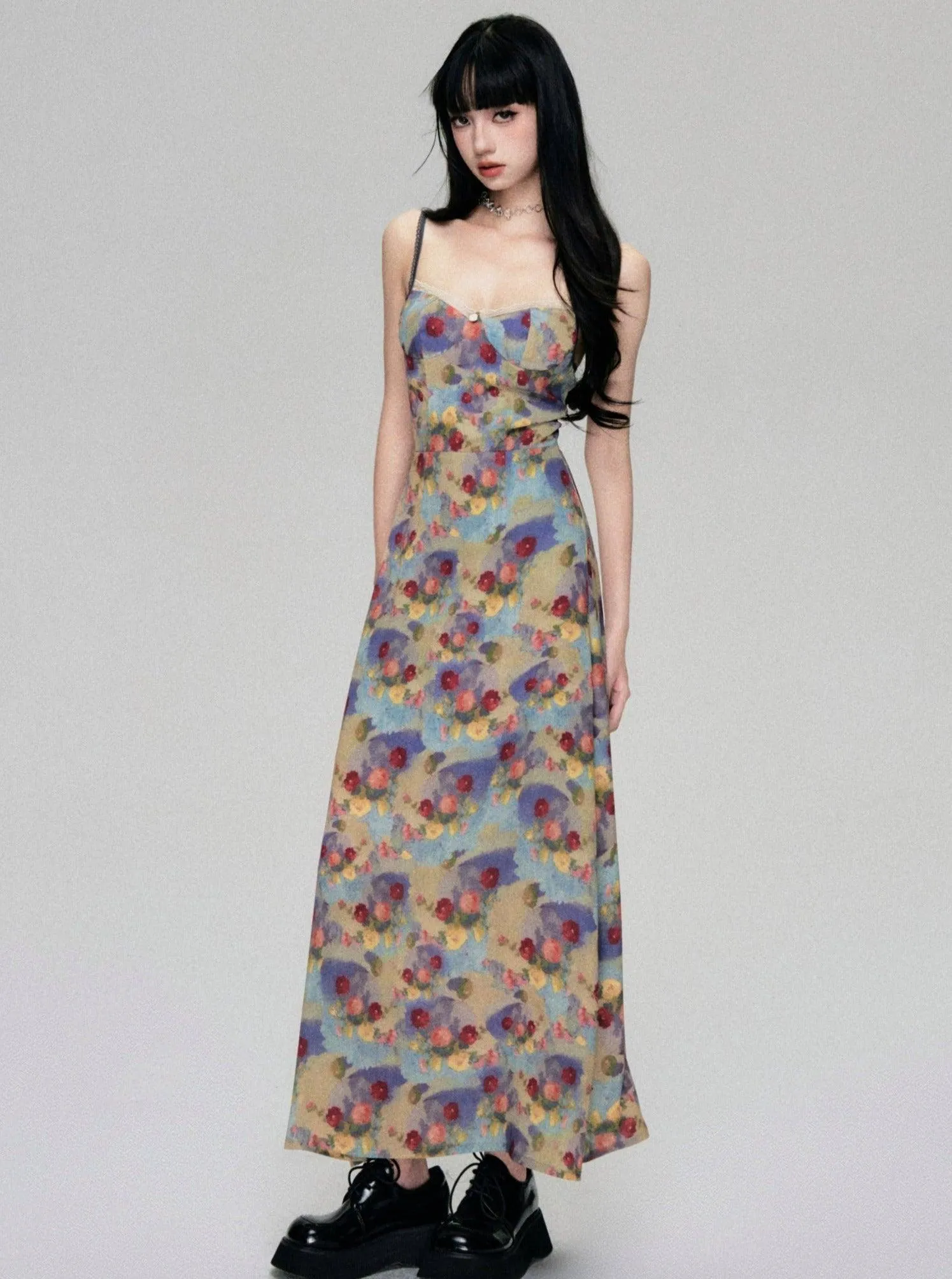 Floral Fantasy Bustier Maxi Dress