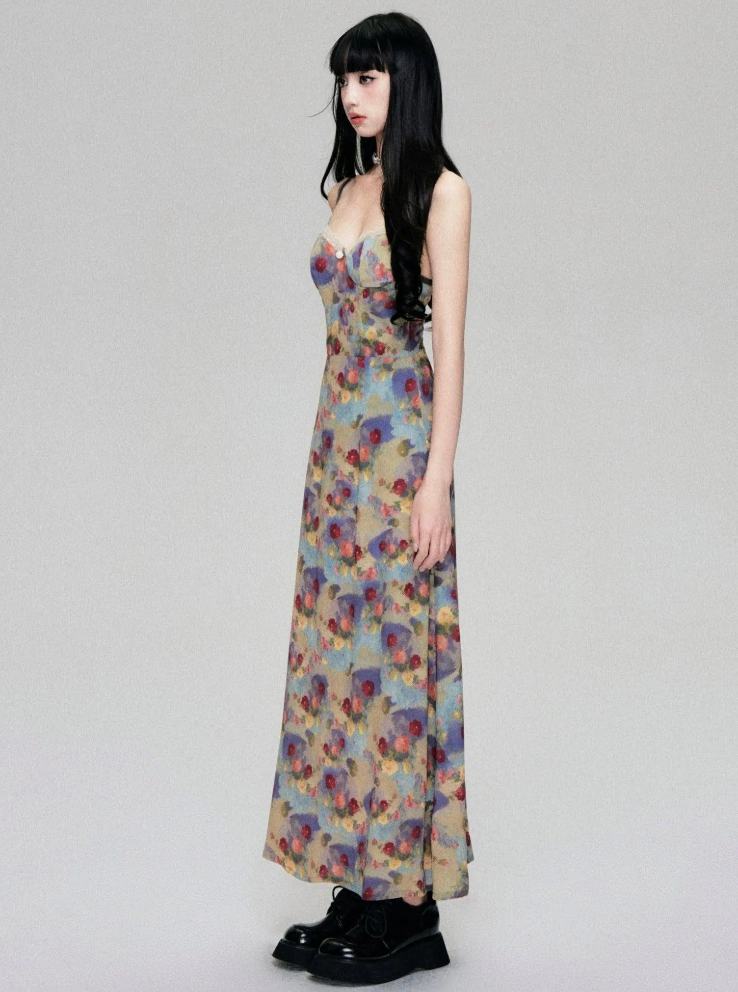 Floral Fantasy Bustier Maxi Dress