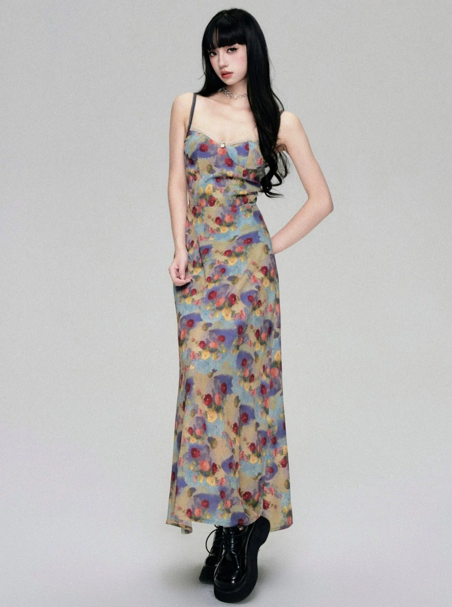 Floral Fantasy Bustier Maxi Dress