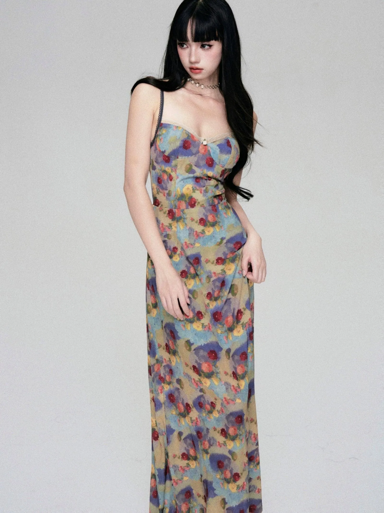 Floral Fantasy Bustier Maxi Dress