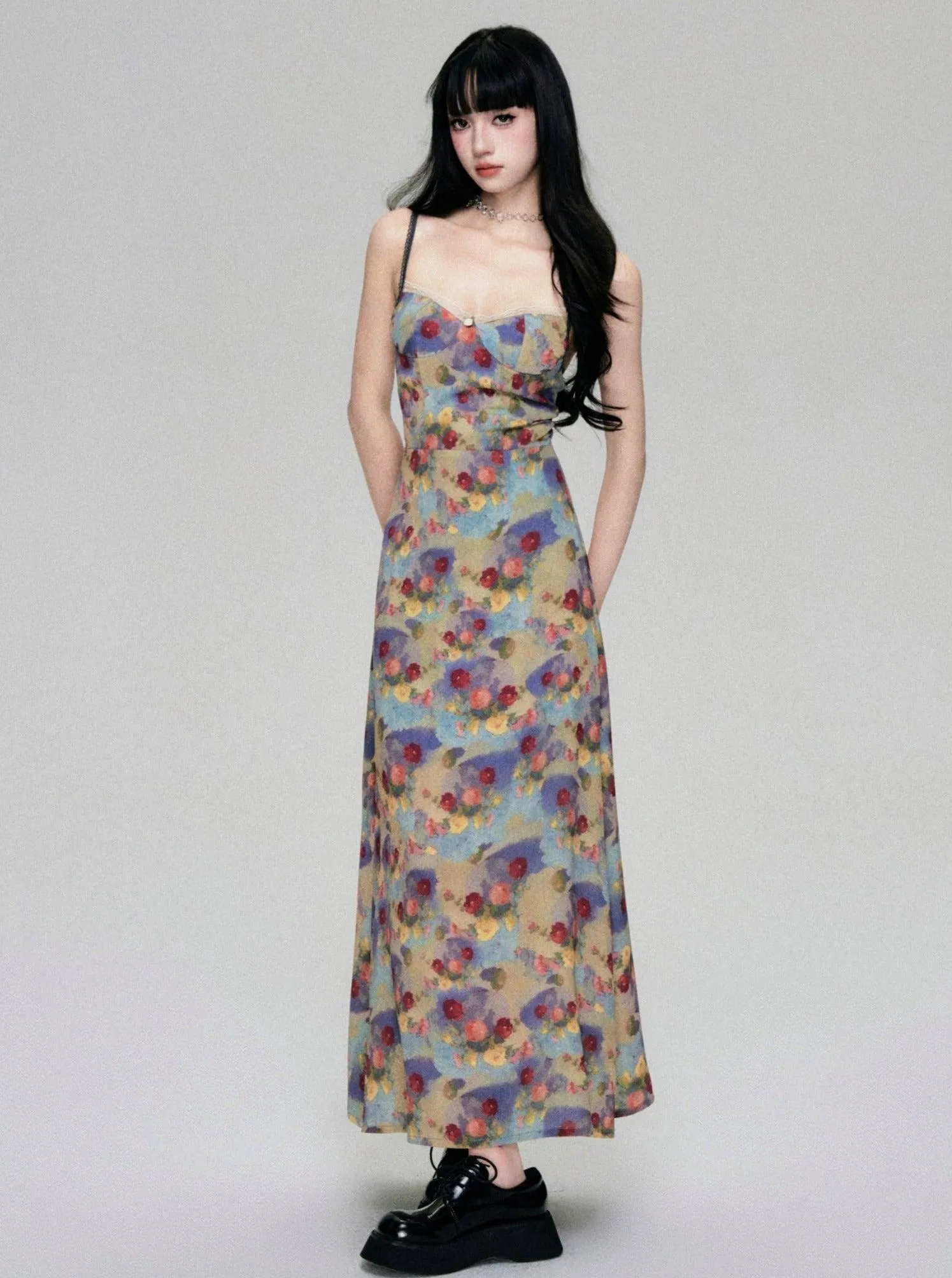 Floral Fantasy Bustier Maxi Dress