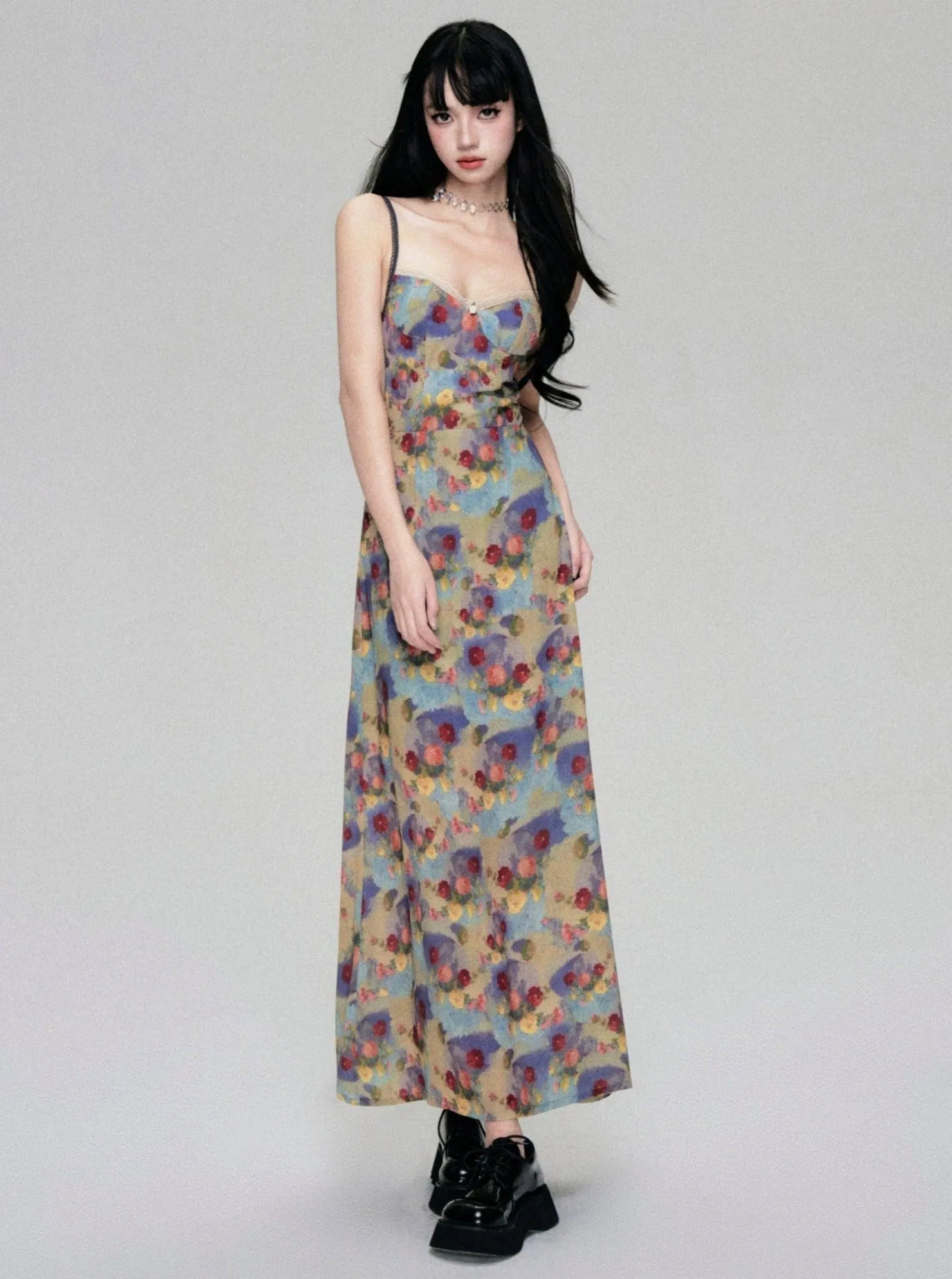 Floral Fantasy Bustier Maxi Dress