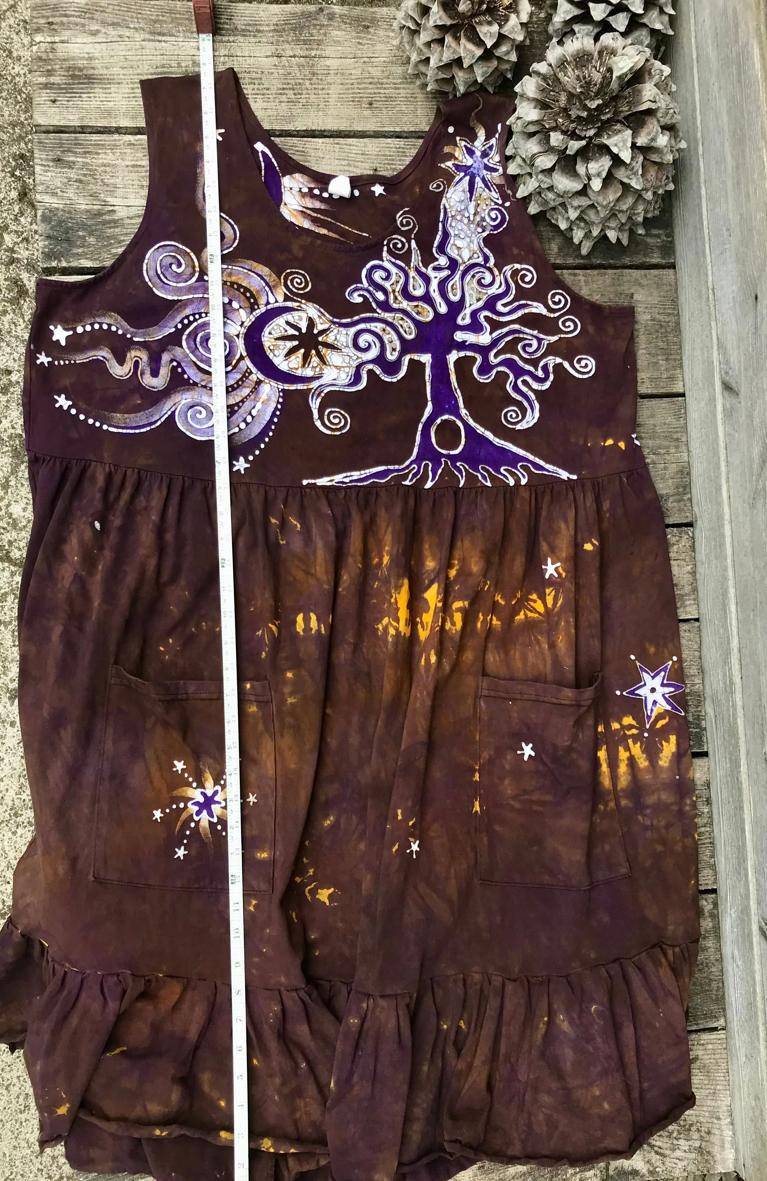 Golden Sun Purple Forest Farmer's Market Pocket Dress - Size 3X