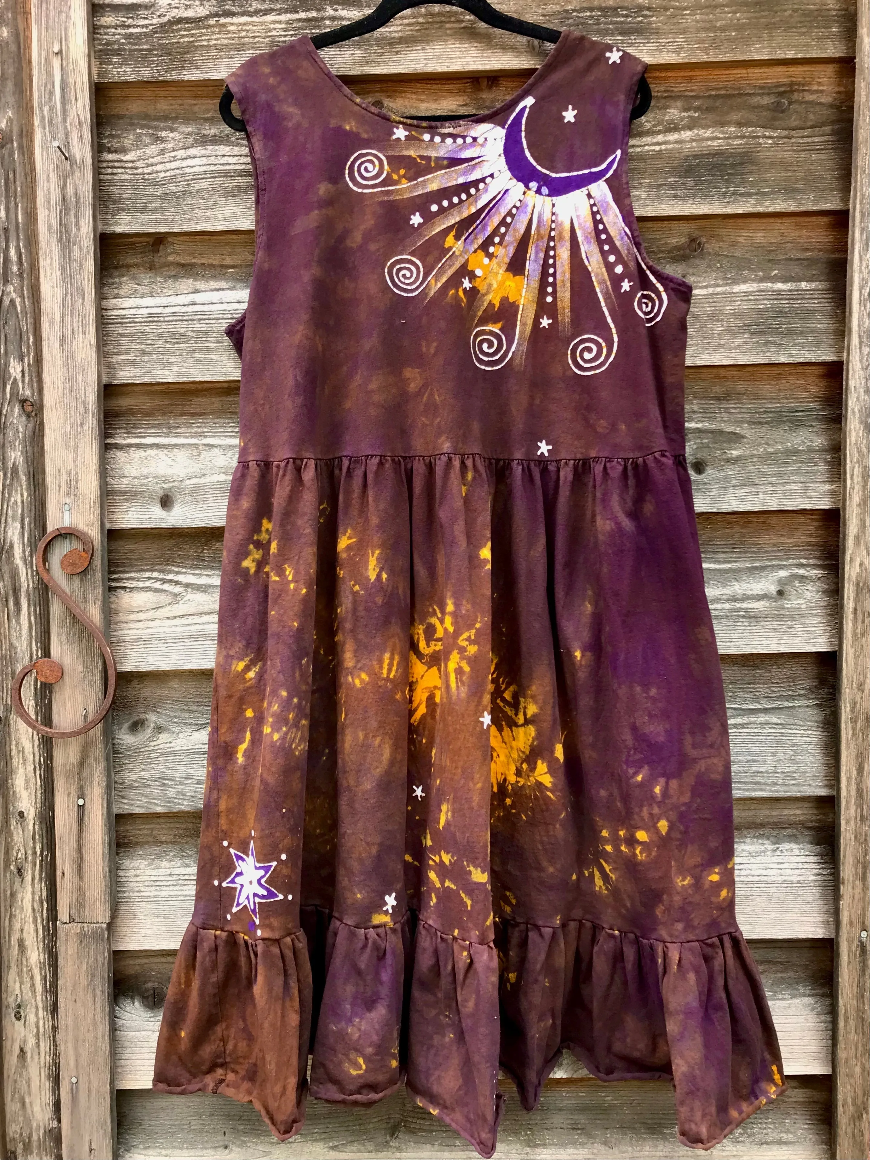 Golden Sun Purple Forest Farmer's Market Pocket Dress - Size 3X