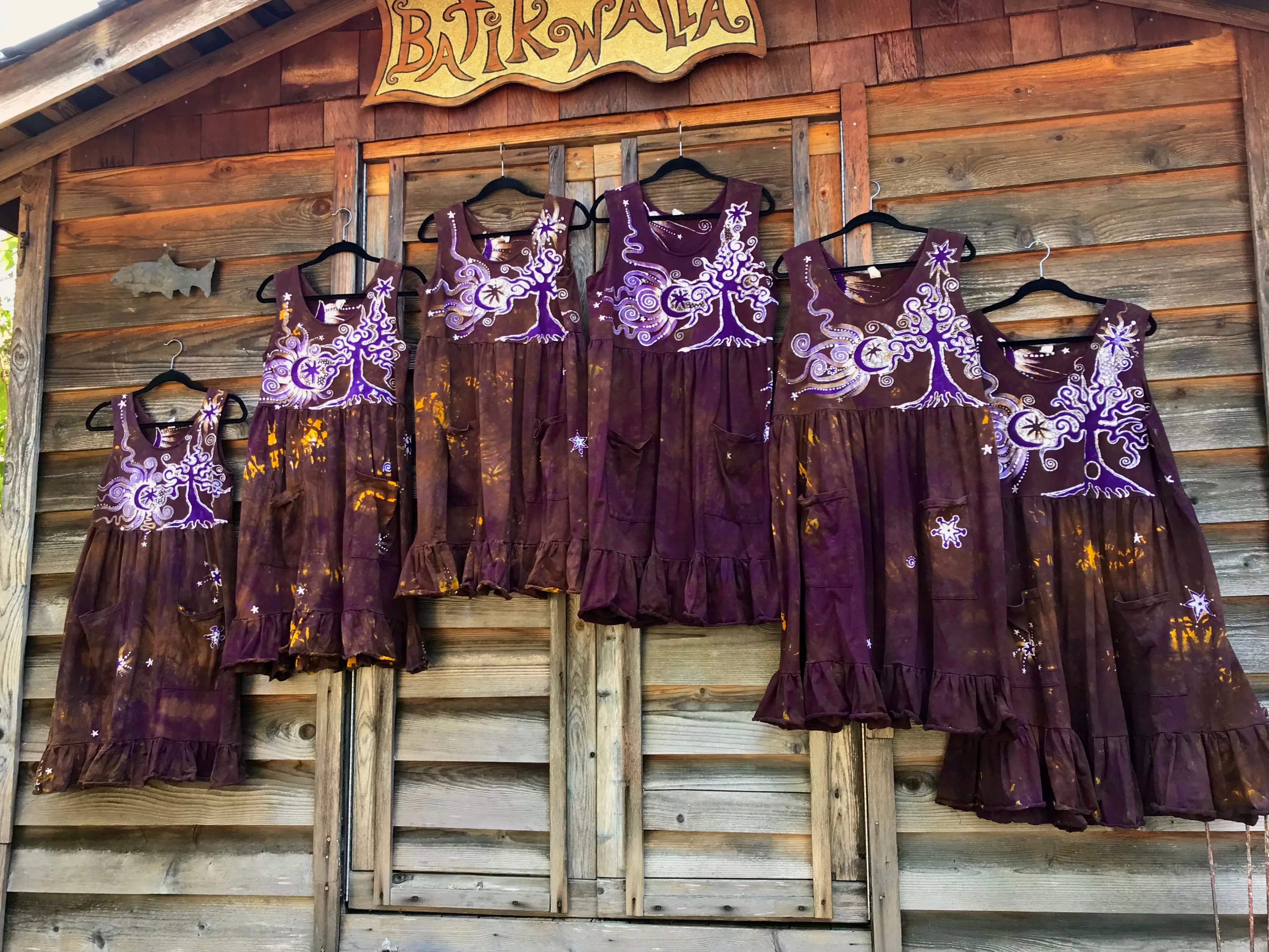 Golden Sun Purple Forest Farmer's Market Pocket Dress - Size 3X