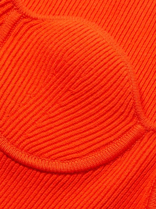 Helmut Lang Long Sleeve Contour Mini Dress, Orange