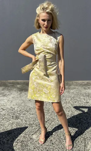 hoss Babette  Silk Dress -  Pale golds/yellow