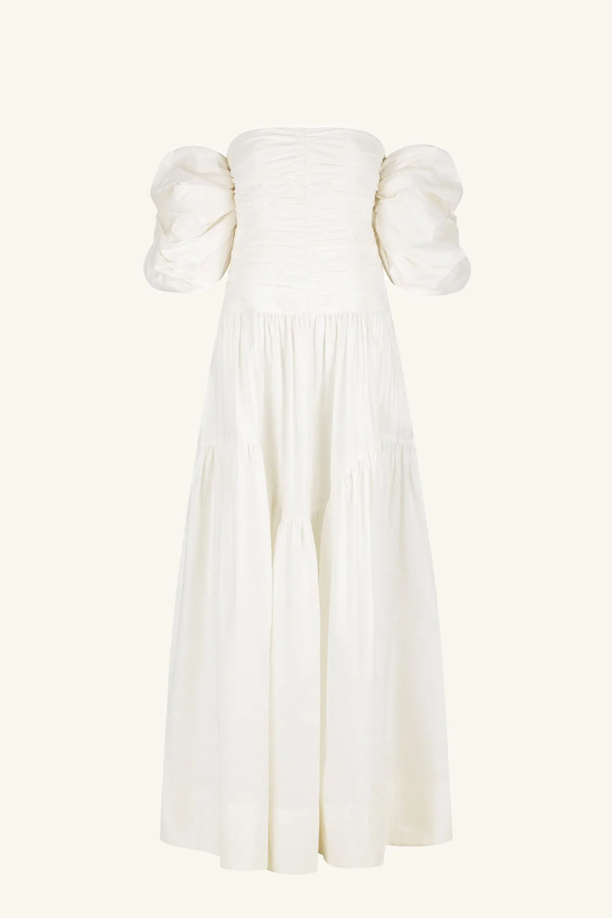 MAIORI CONTOUR RUCHED MAXI DRESS - IVORY