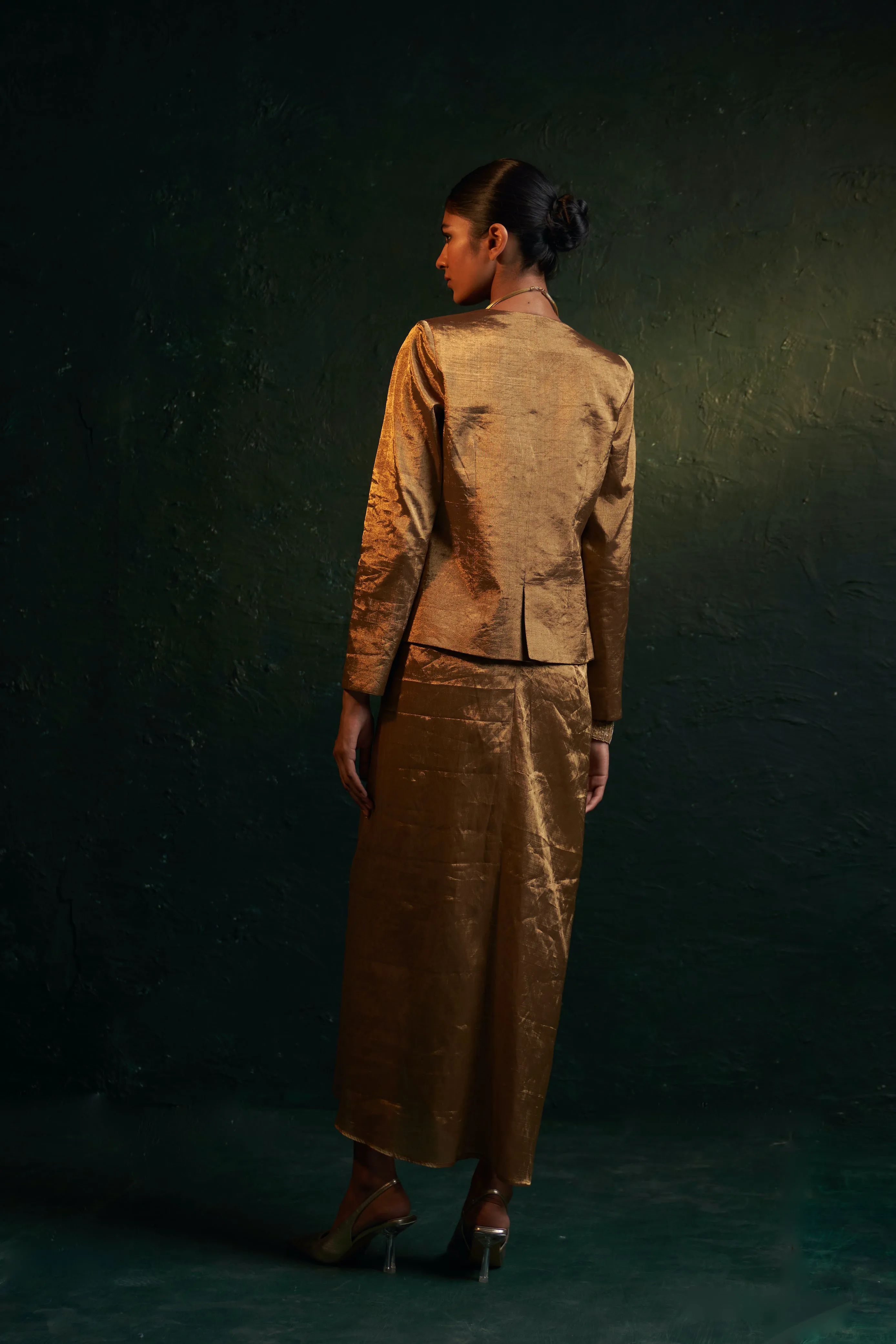 Midas Gold Tissue Dress & Jacket - Set of 2