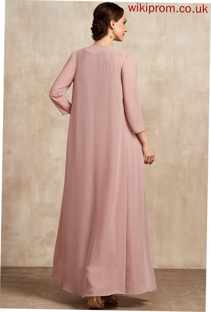 Mother Dress Mother of the Bride Dresses Chiffon of Scoop Bride Lace the Ankle-Length Sonia A-Line Neck