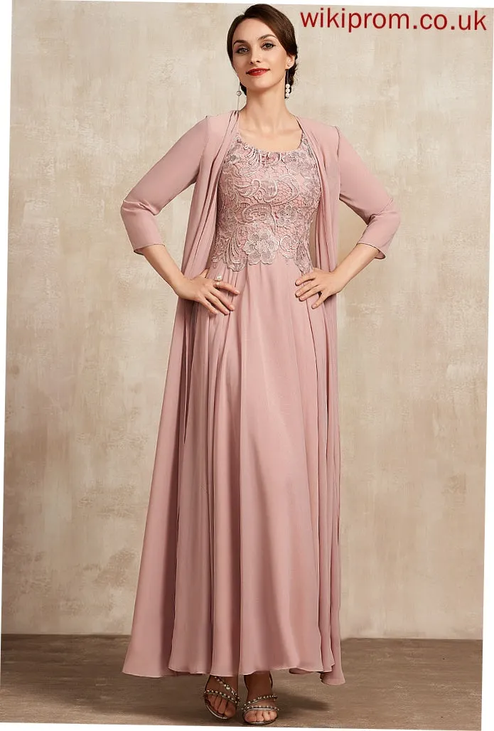 Mother Dress Mother of the Bride Dresses Chiffon of Scoop Bride Lace the Ankle-Length Sonia A-Line Neck
