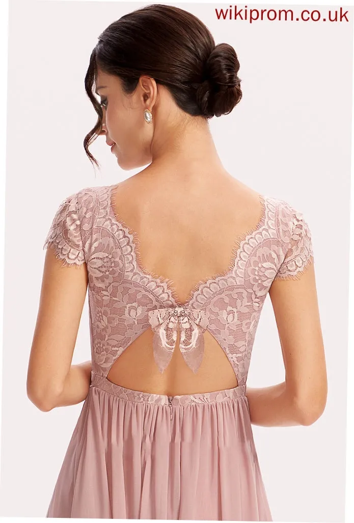 Neckline Embellishment Lace Fabric Length Silhouette Floor-Length A-Line V-neck Addisyn Bridesmaid Dresses