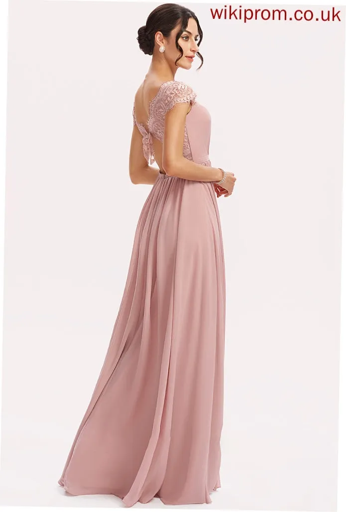 Neckline Embellishment Lace Fabric Length Silhouette Floor-Length A-Line V-neck Addisyn Bridesmaid Dresses