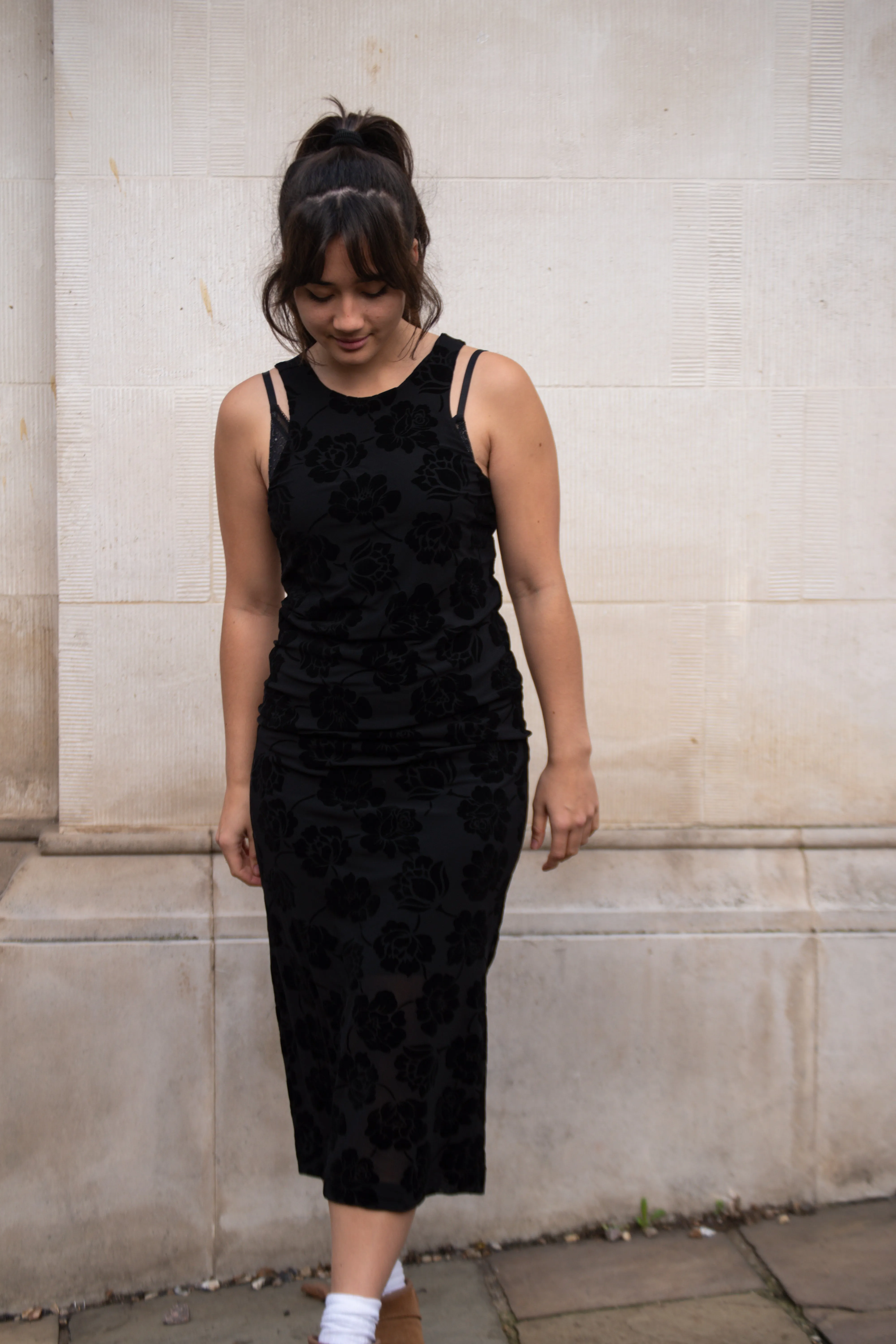 Object Alma Black Velvet Dress