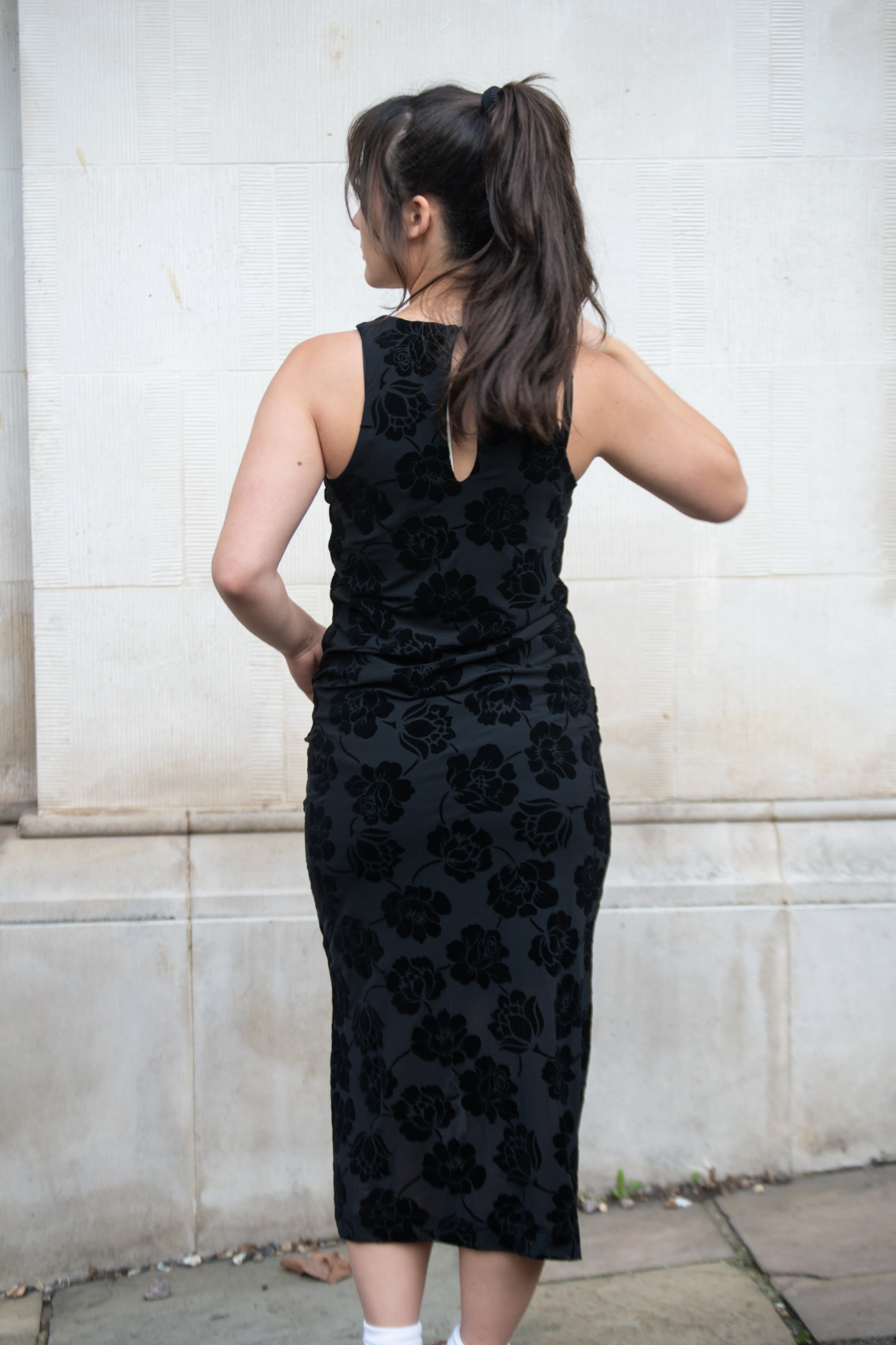 Object Alma Black Velvet Dress