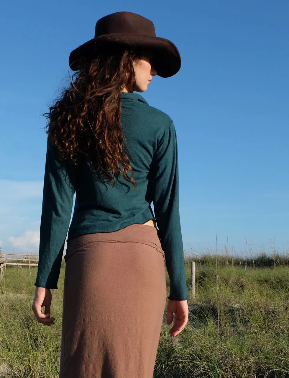 Prairie Button Front Simplicity Cropped Shirt