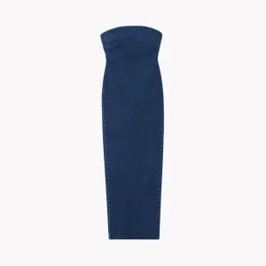 Pre Order:  Backless Strapless Denim Dress
