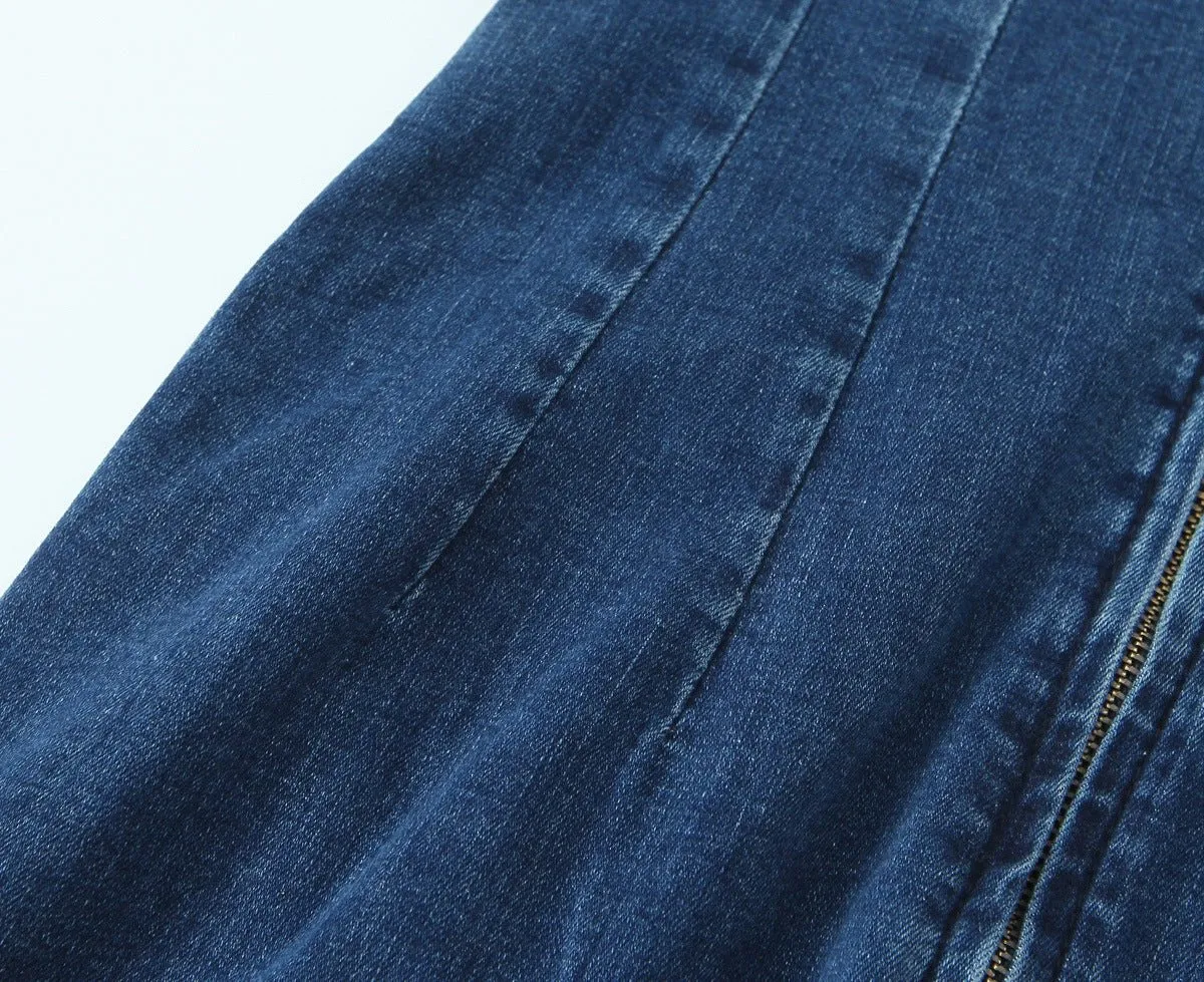 Pre Order:  Backless Strapless Denim Dress