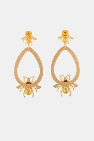 Queen Bee Shape Golden Earring