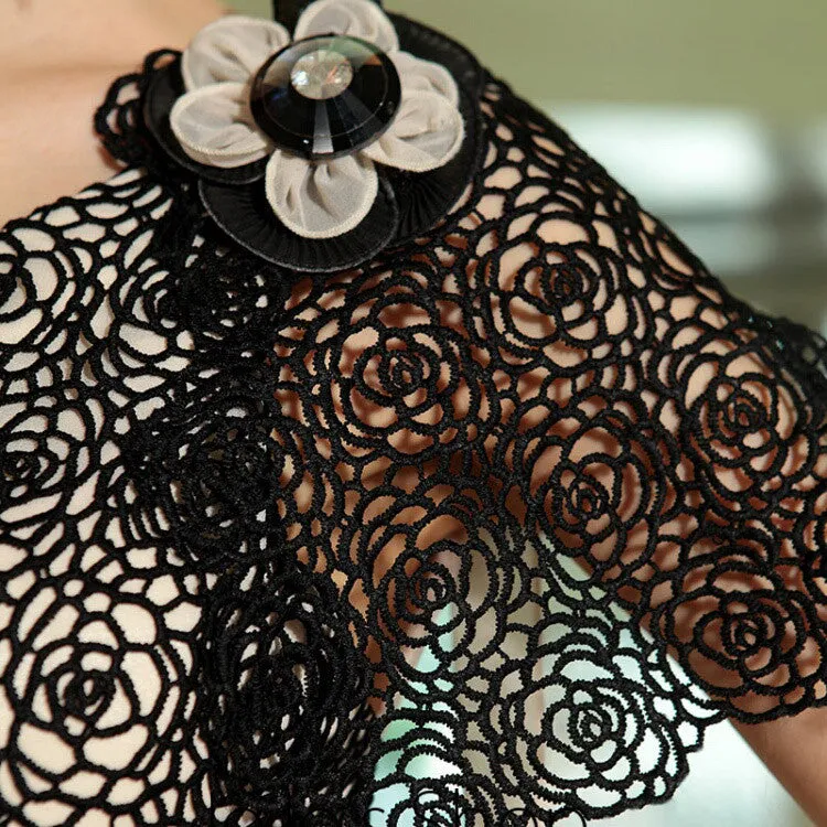 Retro Vintage One Shoulder Black Lace Formal Prom Evening Cocktail Dress DQ830880