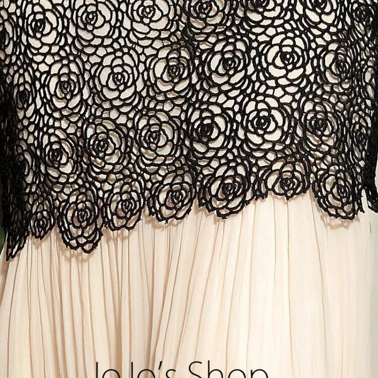 Retro Vintage One Shoulder Black Lace Formal Prom Evening Cocktail Dress DQ830880