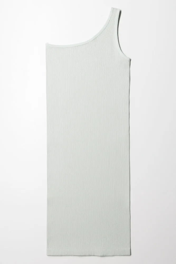 Seamless One Shoulder Dress Light Green