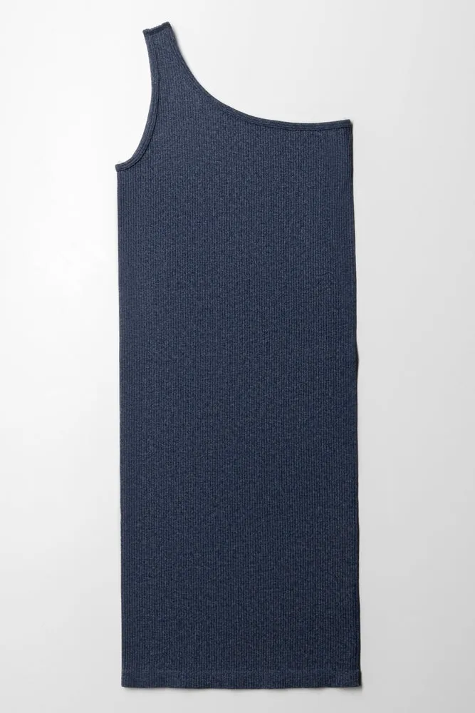 Seamless One Shoulder Dress Navy